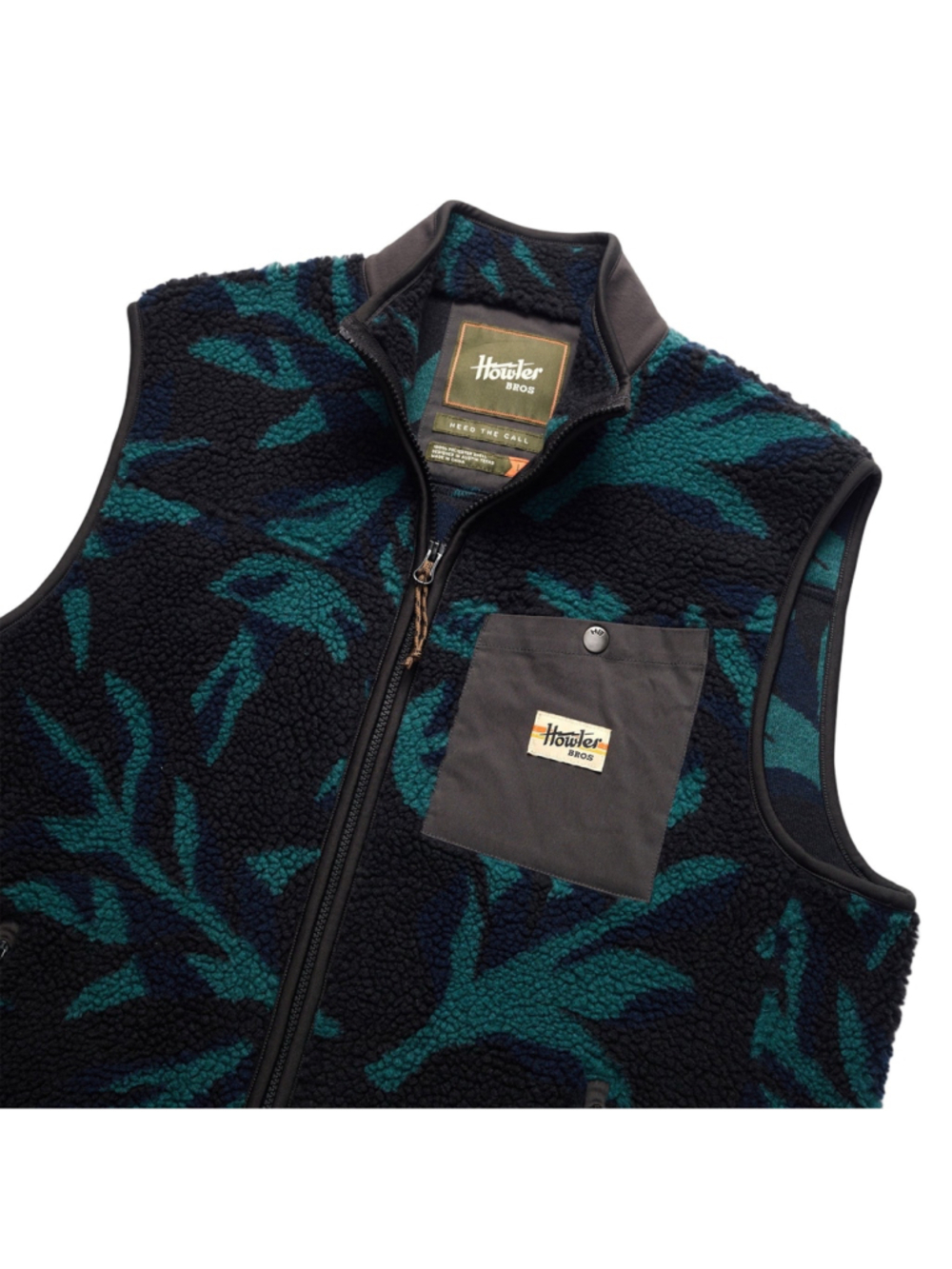 Howler Brothers Chisos Fleece Vest Mens XXL Black Green Sherpa - Picture 3 of 5